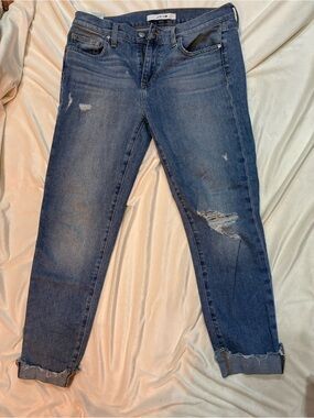 Joe's Jeans Distressed Mid Blue Boyfriend Jeans